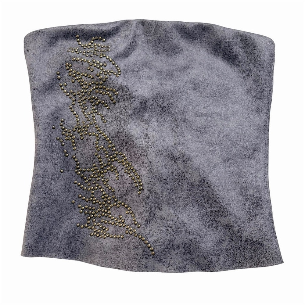White Fox Corset Bustier Top‎ Womens XS Gray Strapless Studded Zip Front
